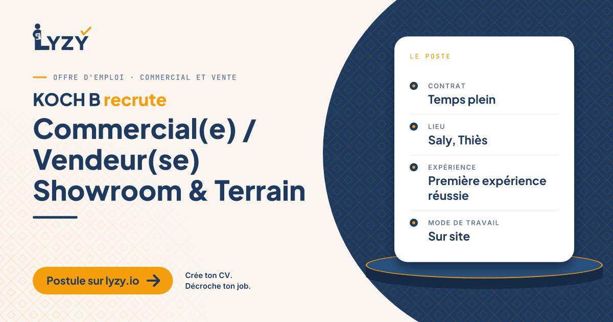 Commercial(e) / Vendeur(se) Showroom & Terrain
