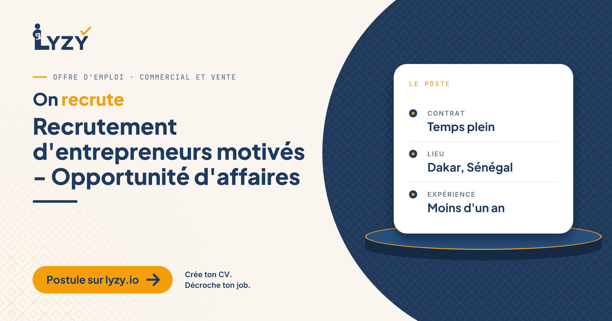 Recrutement d'entrepreneurs motivés - Opportunité d'affaires