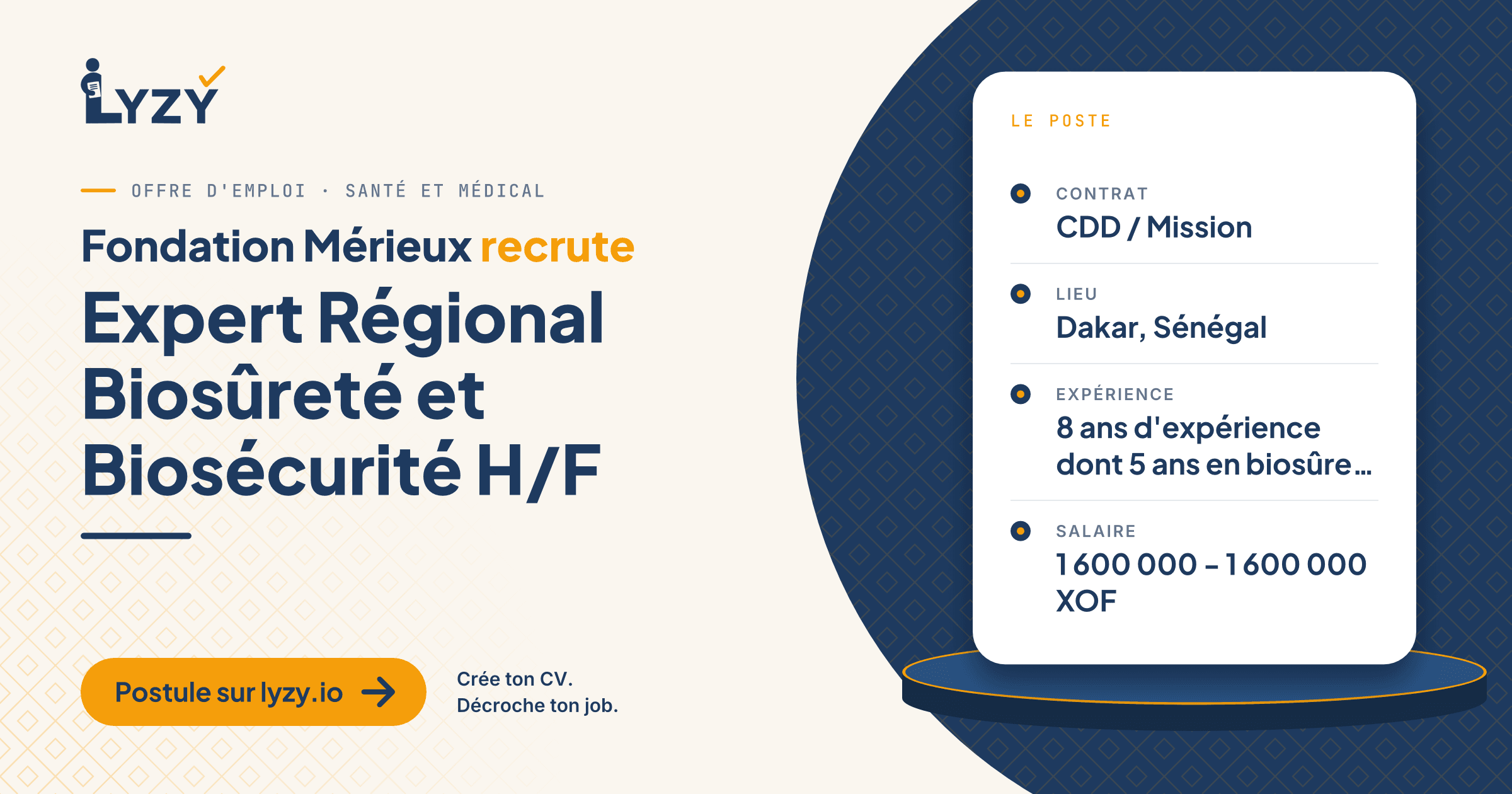 Expert Régional Biosûreté et Biosécurité H/F