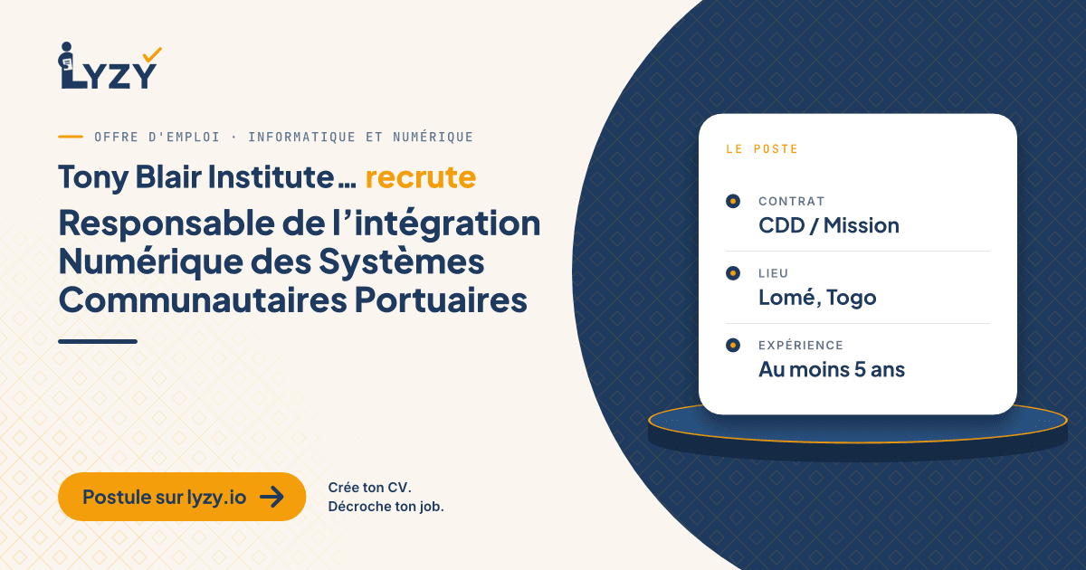 Responsable de l’intégration Numérique des Systèmes Communautaires Portuaires