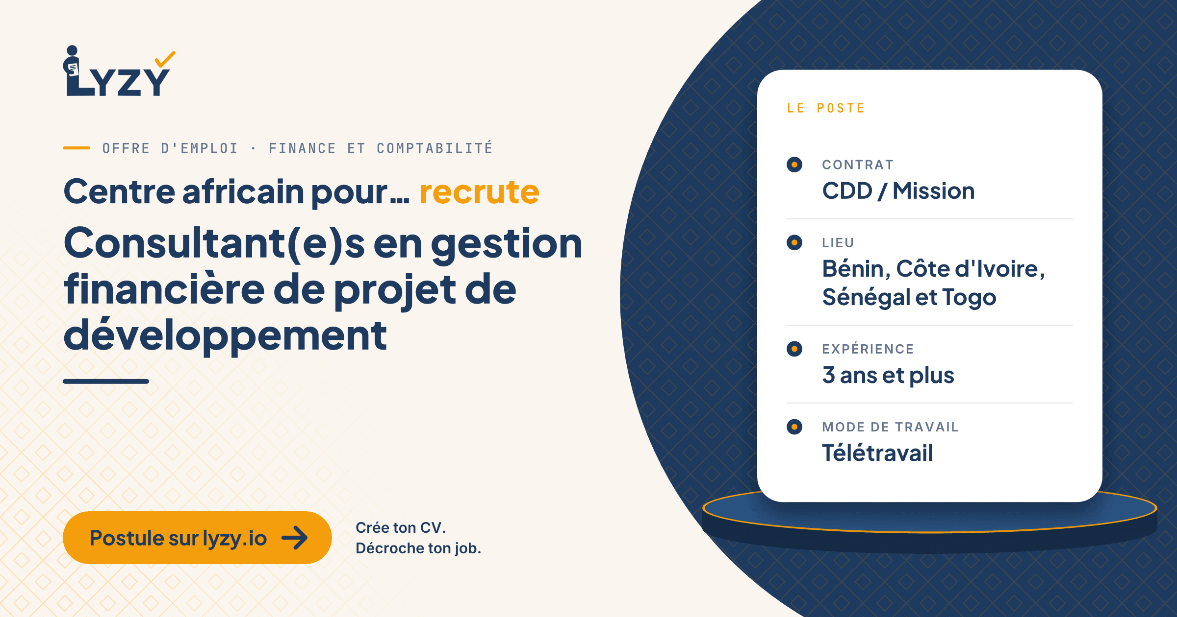 Consultant(e)s en gestion financière de projet de développement