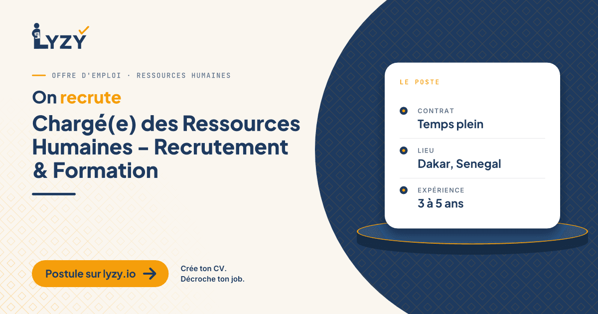 Chargé(e) des Ressources Humaines - Recrutement & Formation