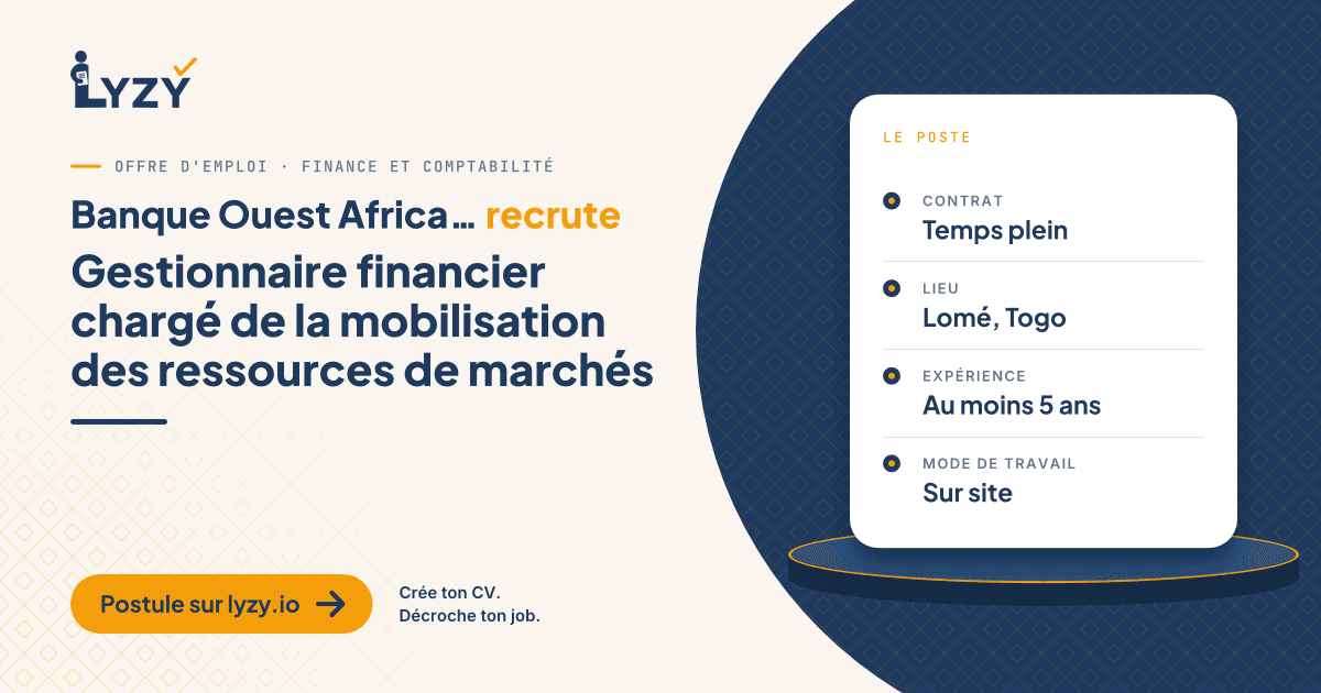 Gestionnaire financier chargé de la mobilisation des ressources de marchés