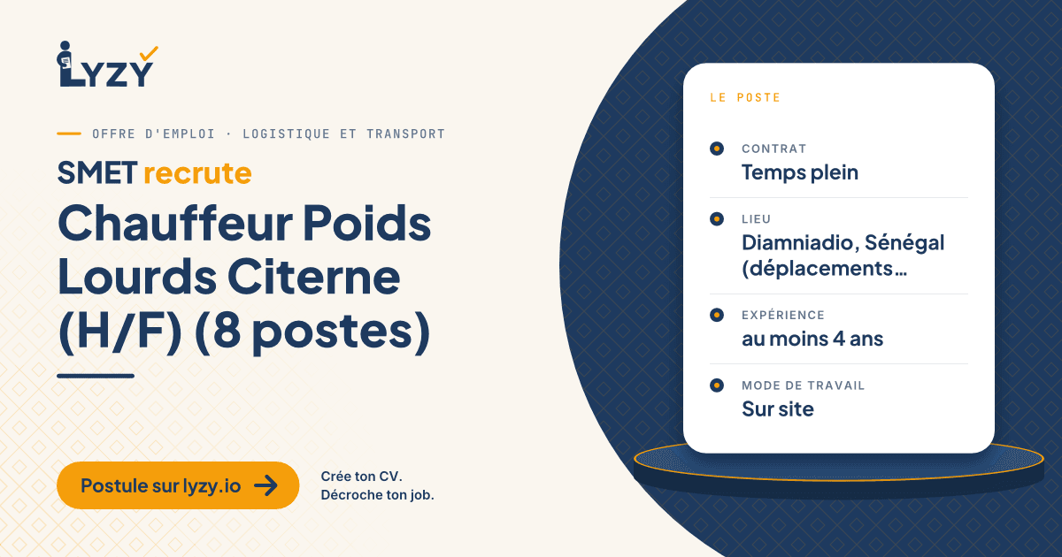 Chauffeur Poids Lourds Citerne (H/F) (8 postes)