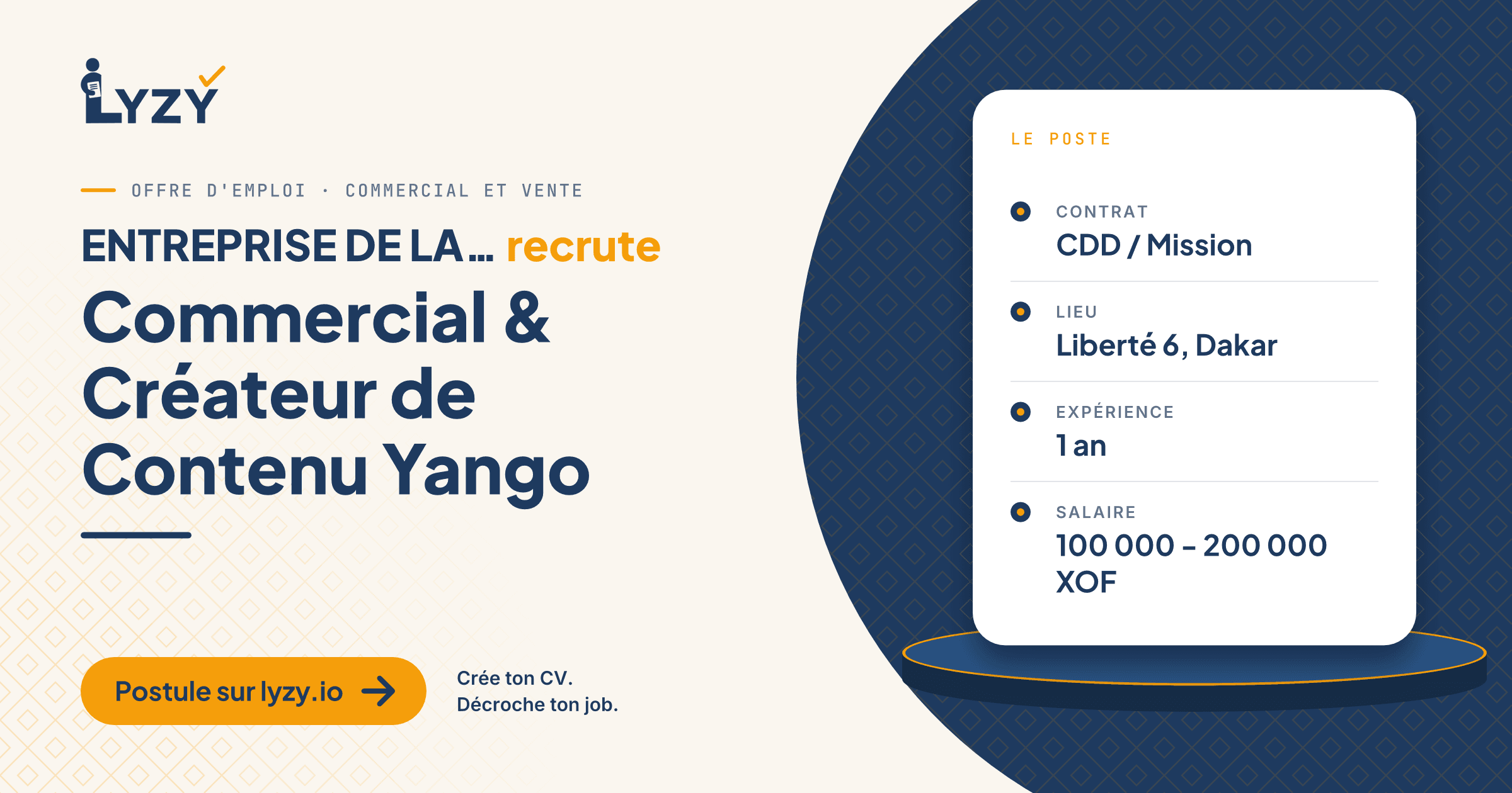 Commercial & Créateur de Contenu Yango