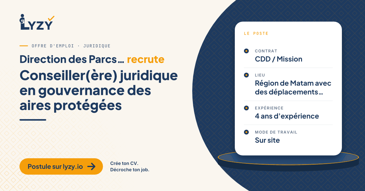 Conseiller(ère) juridique en gouvernance des aires protégées