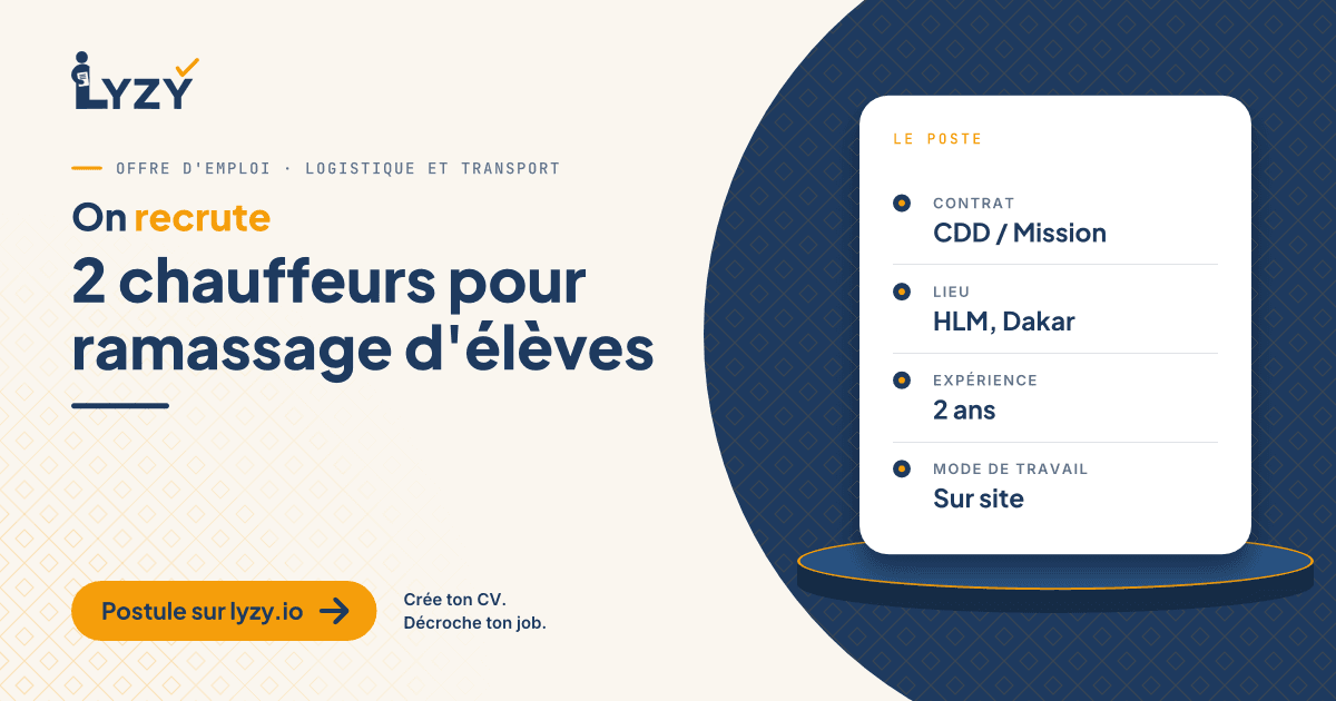 2 chauffeurs pour ramassage d'élèves