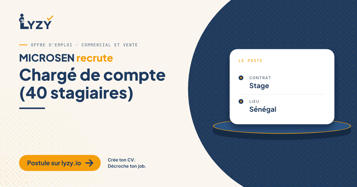 Chargé de compte (40 stagiaires)