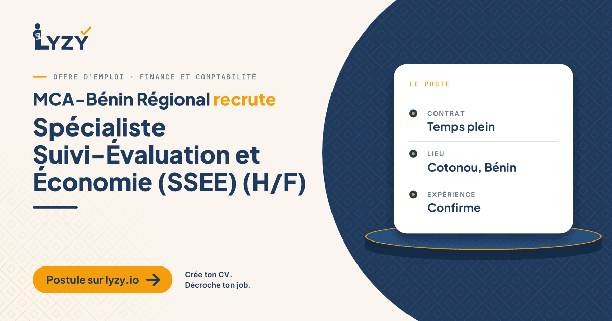 Spécialiste Suivi-Évaluation et Économie (SSEE) (H/F)