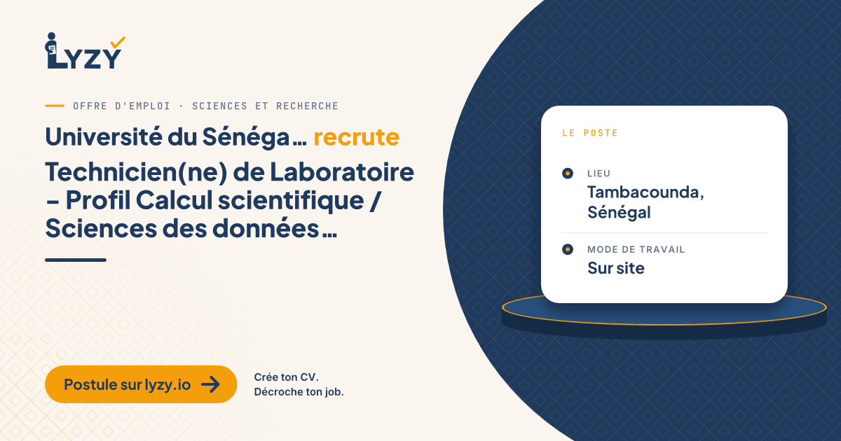 Technicien(ne) de Laboratoire - Profil Calcul scientifique / Sciences des données / Simulation / Géomatique