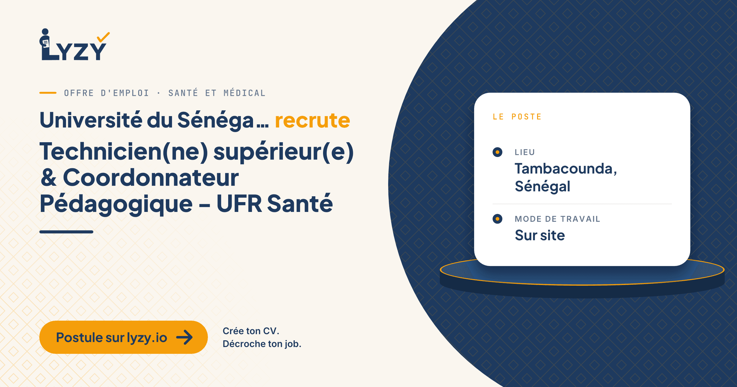 Technicien(ne) supérieur(e) & Coordonnateur Pédagogique - UFR Santé