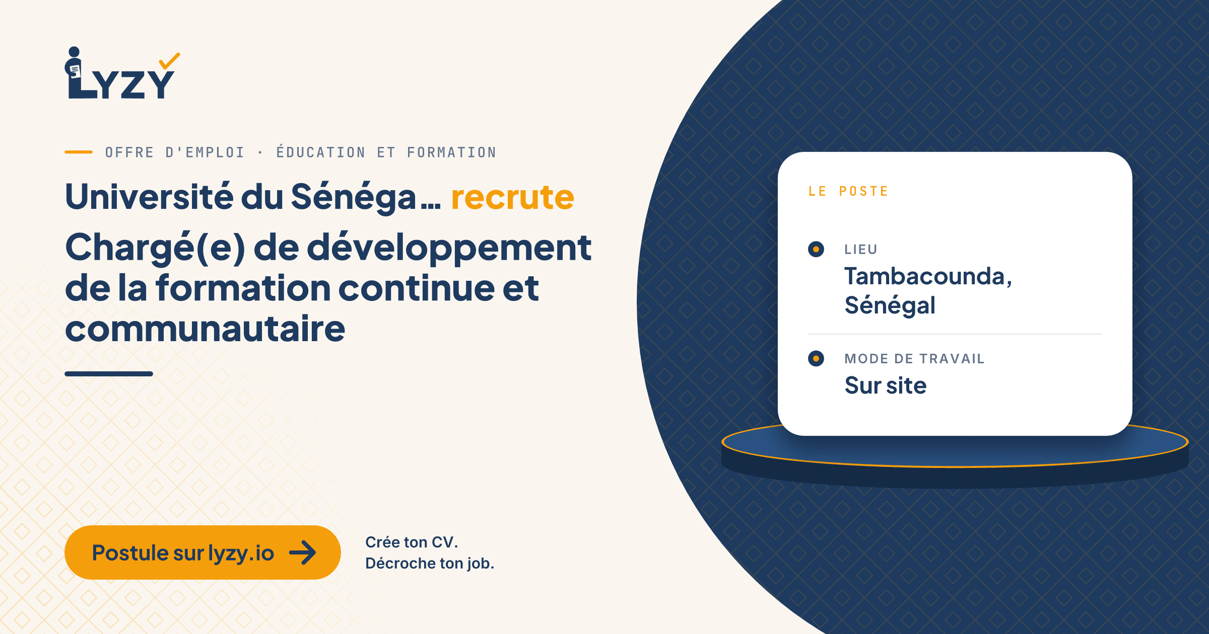 Chargé(e) de développement de la formation continue et communautaire