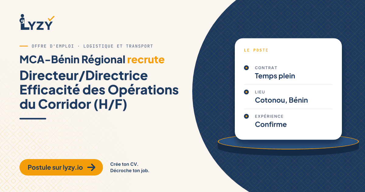 Directeur/Directrice Efficacité des Opérations du Corridor (H/F)