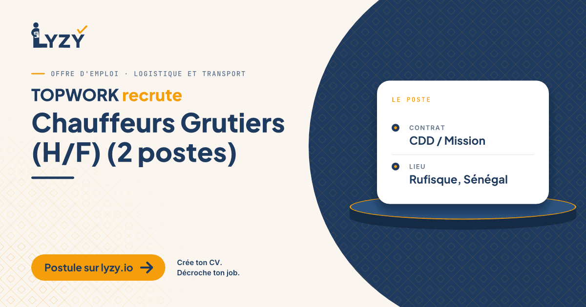 Chauffeurs Grutiers (H/F) (2 postes)