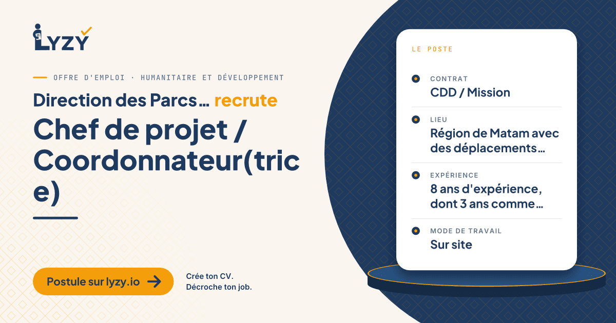 Chef de projet / Coordonnateur(trice)