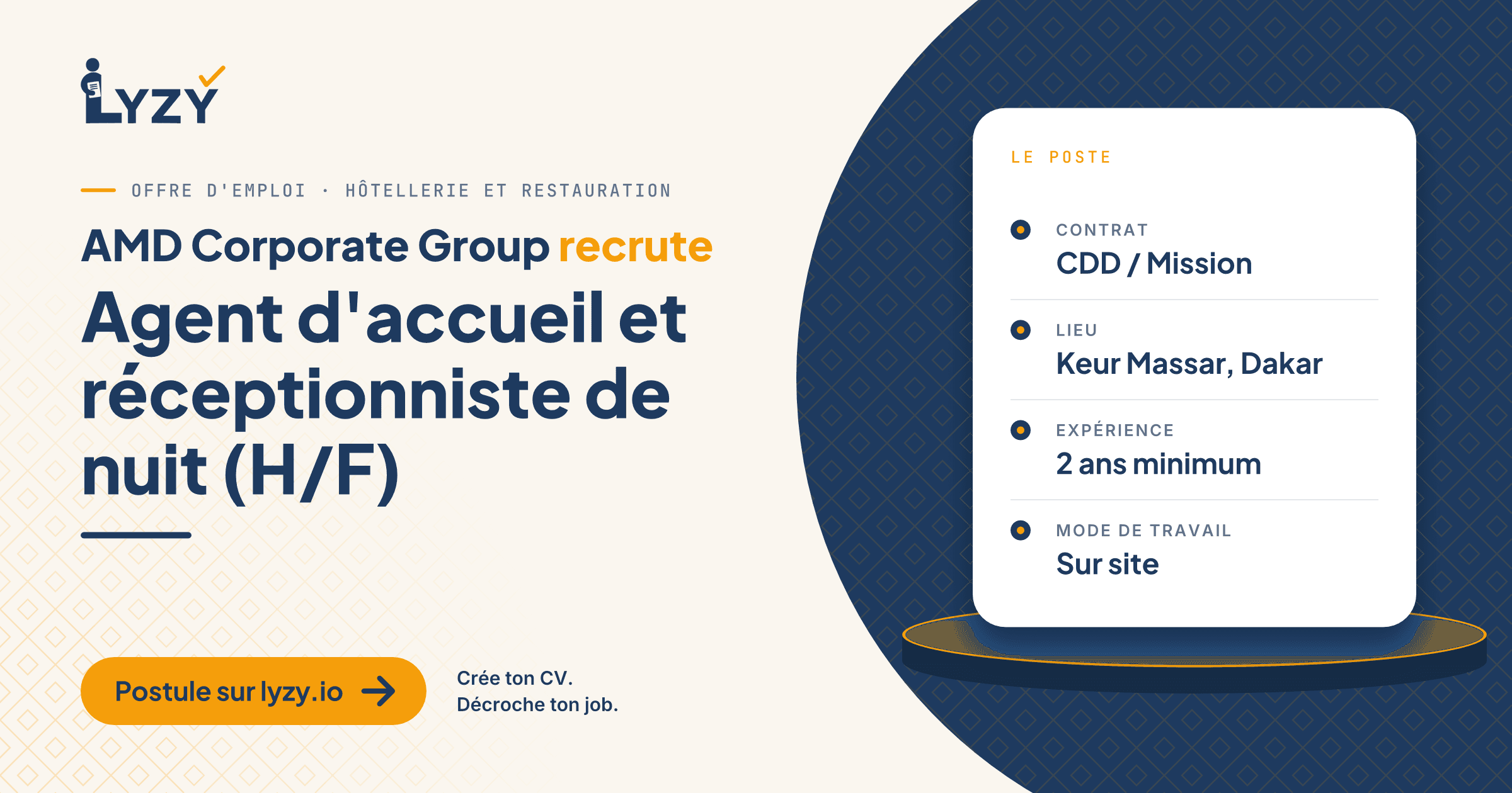 Agent d'accueil et réceptionniste de nuit (H/F)