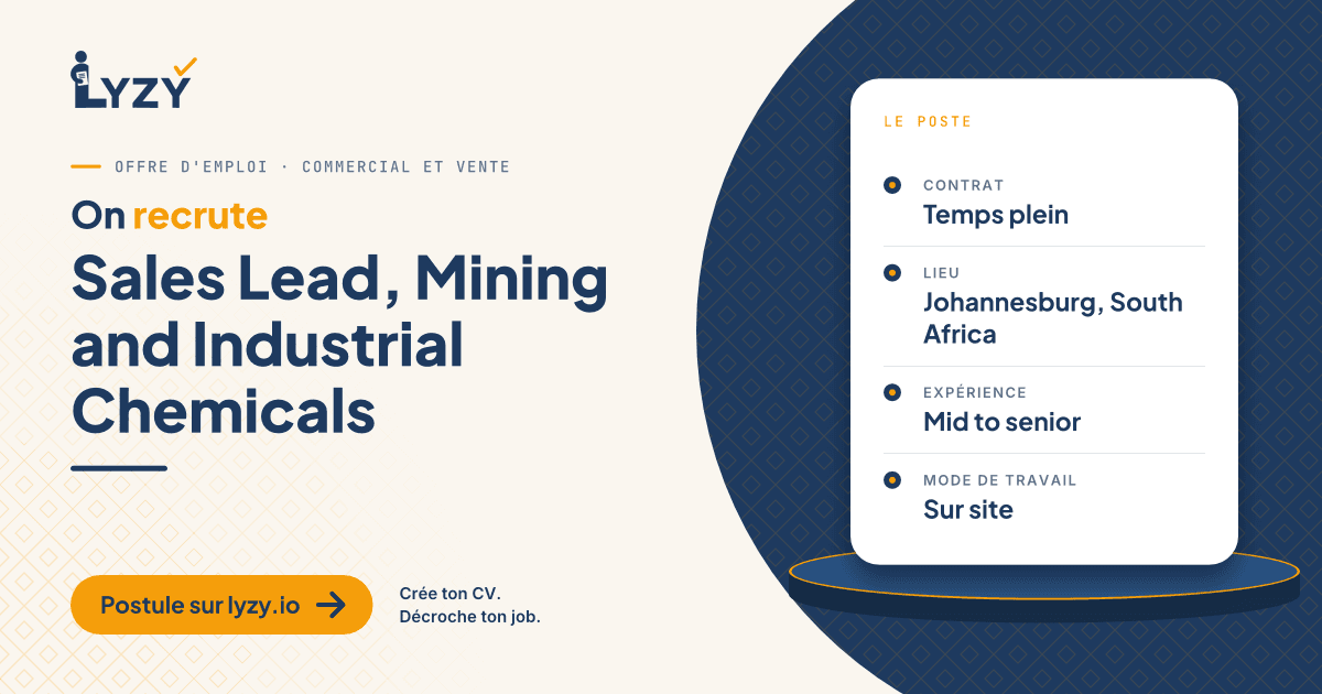 Sales Lead, Mining and Industrial Chemicals