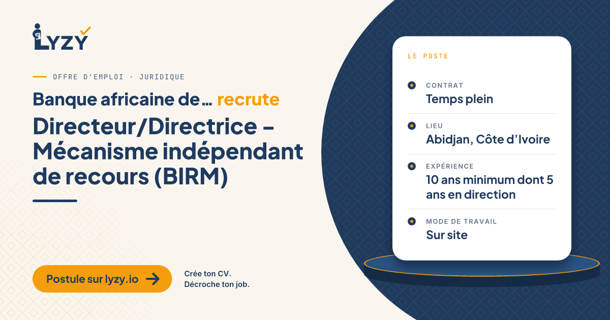 Directeur/Directrice - Mécanisme indépendant de recours (BIRM)