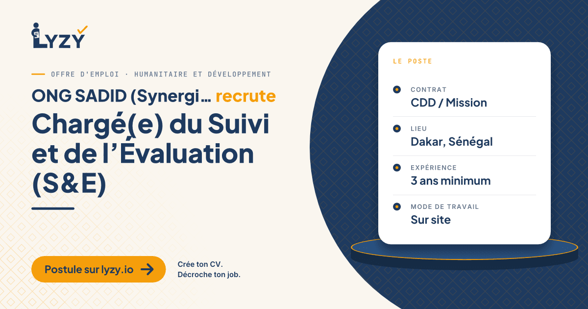 Chargé(e) du Suivi et de l’Évaluation (S&E)
