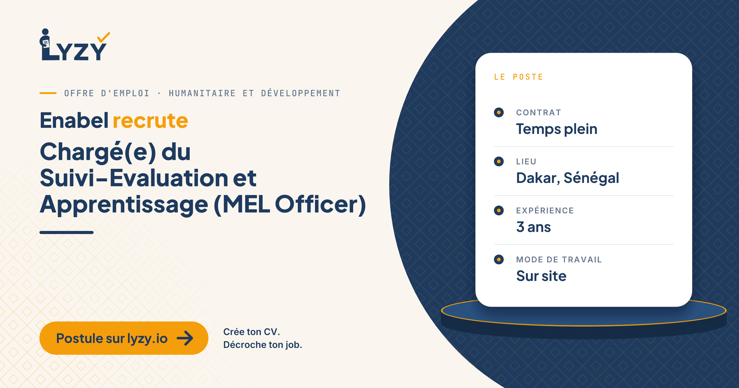 Chargé(e) du Suivi-Evaluation et Apprentissage (MEL Officer)