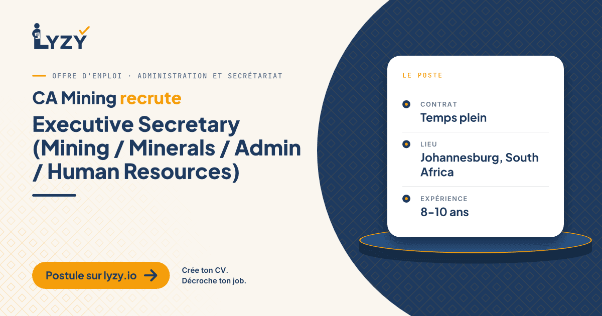 Executive Secretary (Mining / Minerals / Admin / Human Resources)