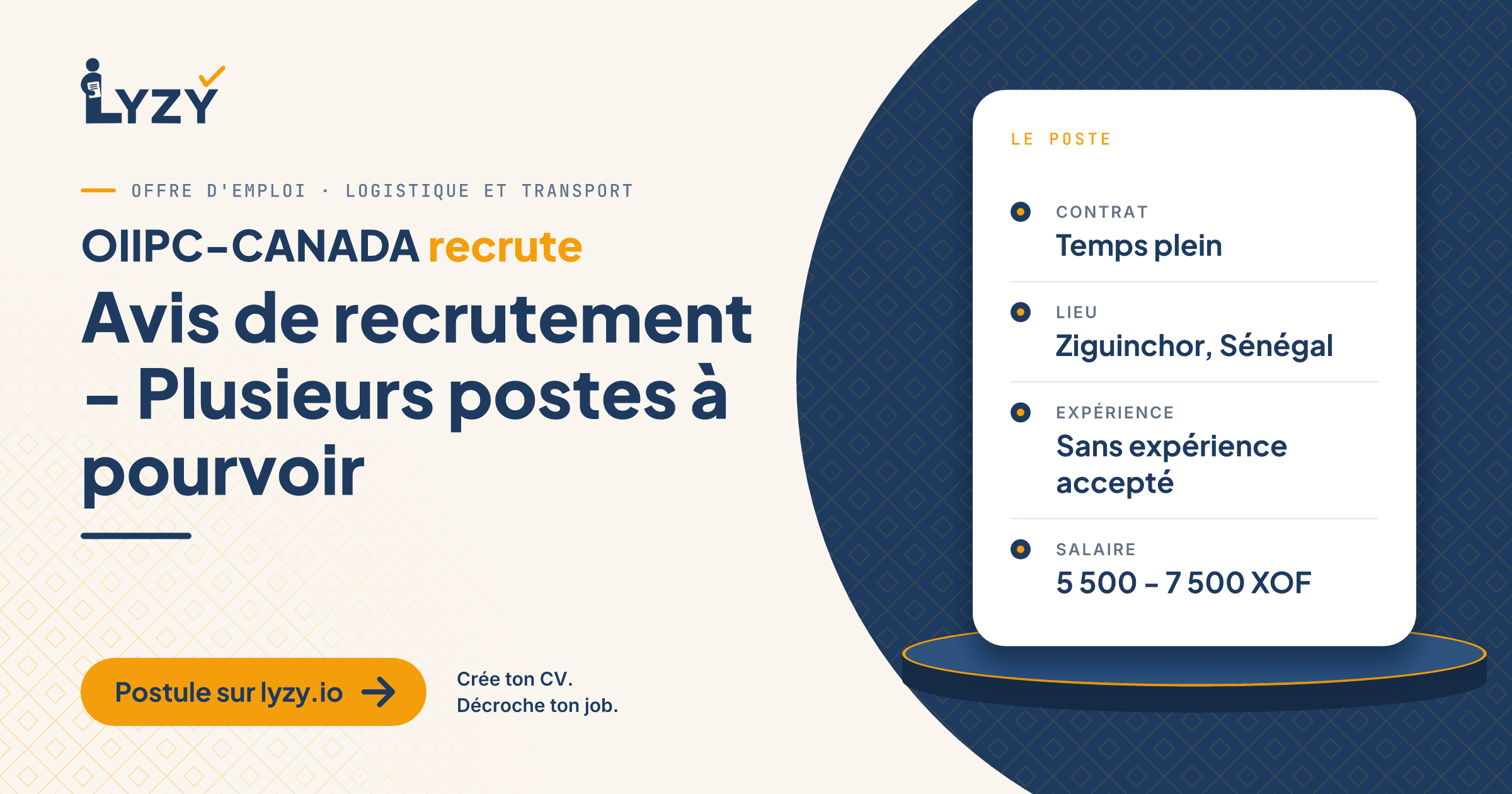 Avis de recrutement - Plusieurs postes à pourvoir