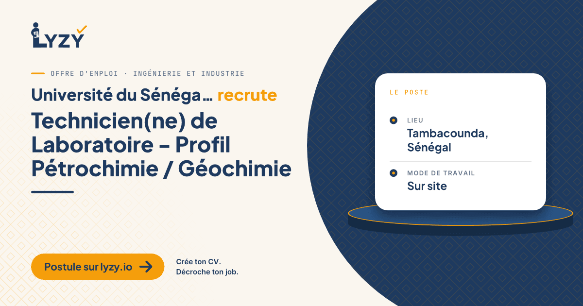 Technicien(ne) de Laboratoire - Profil Pétrochimie / Géochimie