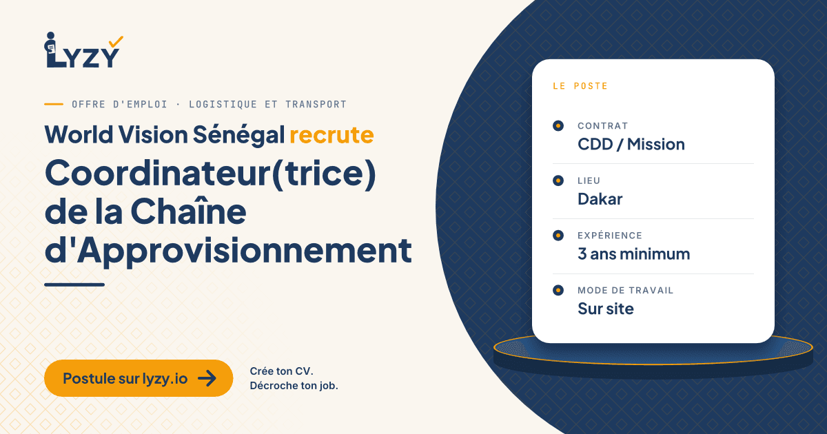 Coordinateur(trice) de la Chaîne d'Approvisionnement