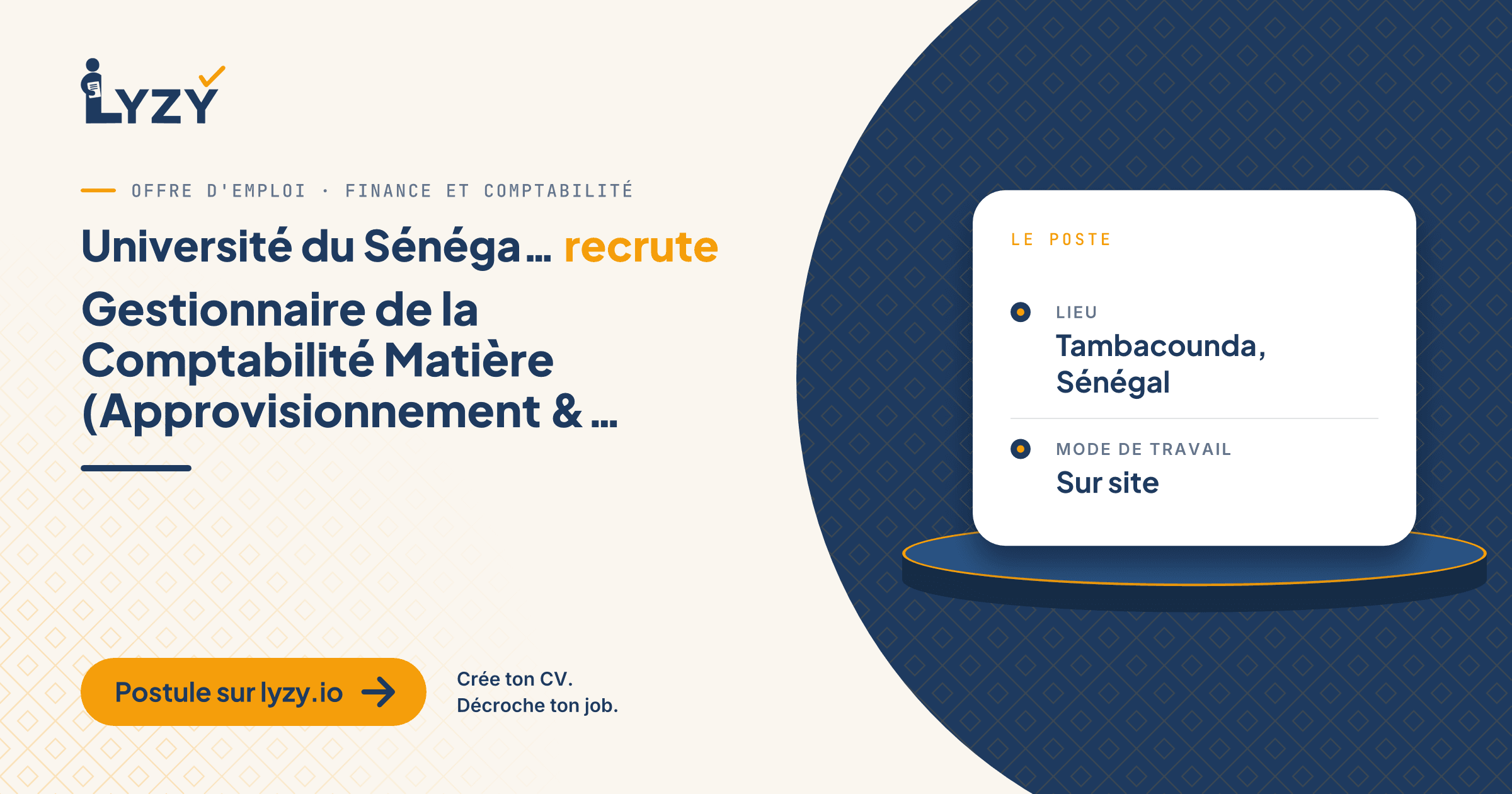 Gestionnaire de la Comptabilité Matière (Approvisionnement & Stocks)