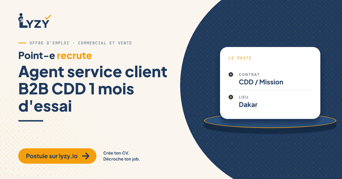 Agent service client B2B CDD 1 mois d'essai