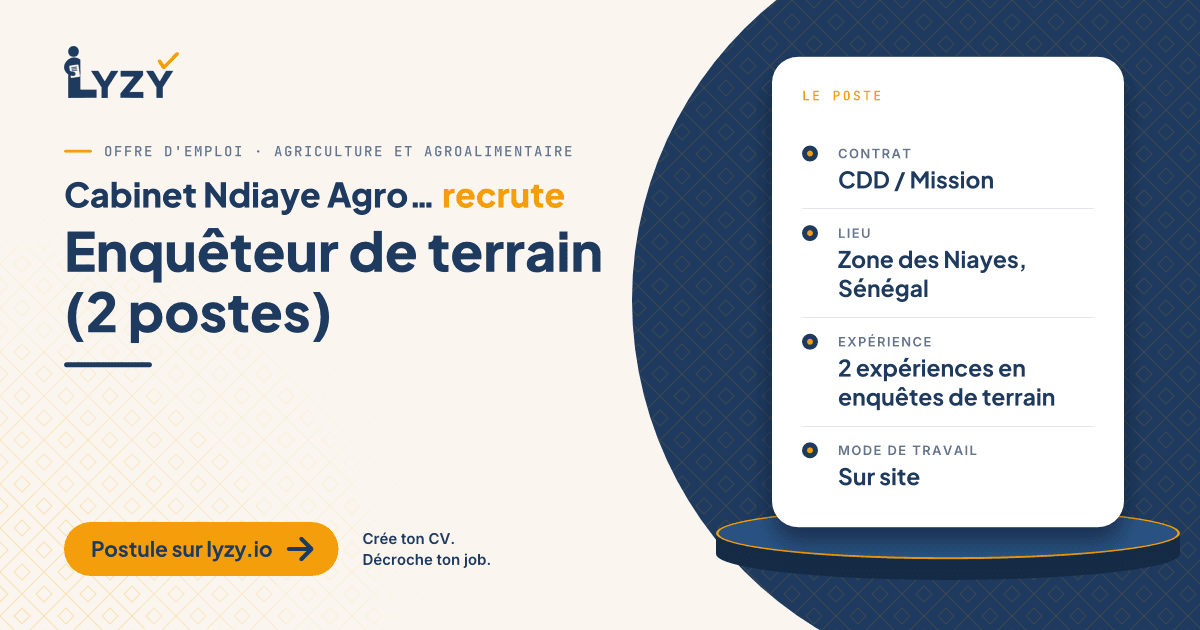 Enquêteur de terrain (2 postes)