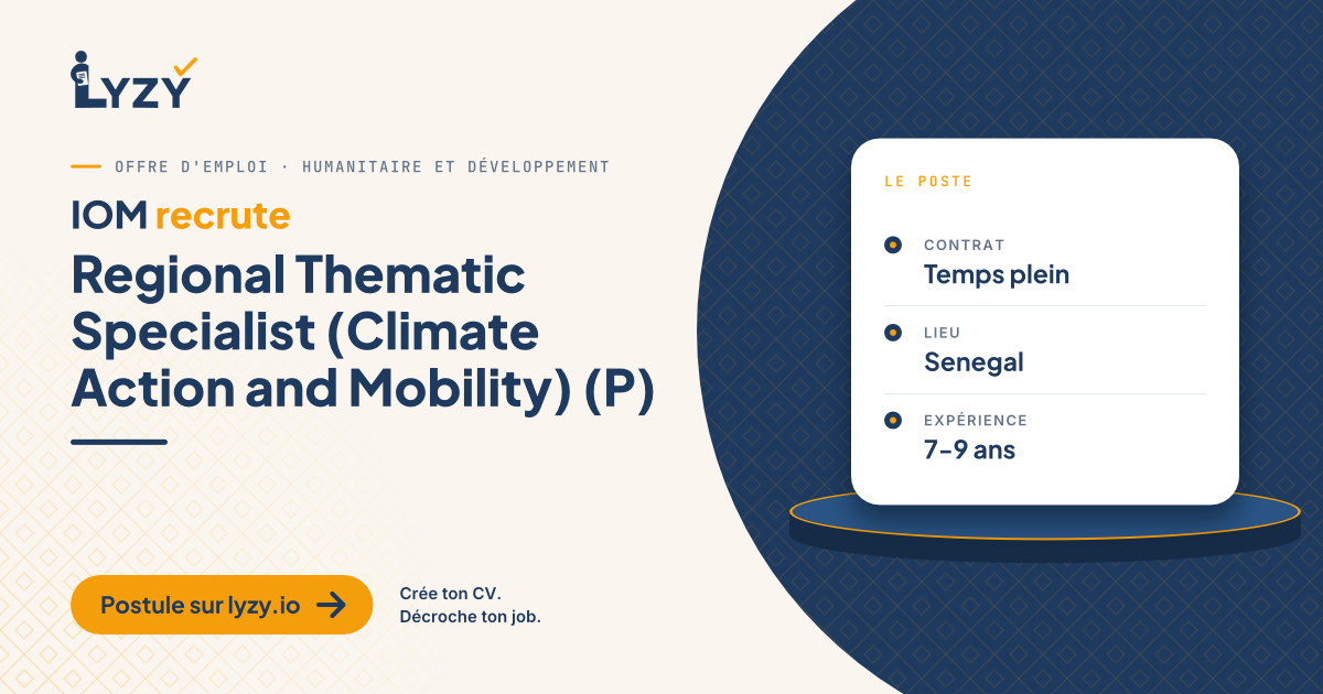 Regional Thematic Specialist (Climate Action and Mobility) (P)