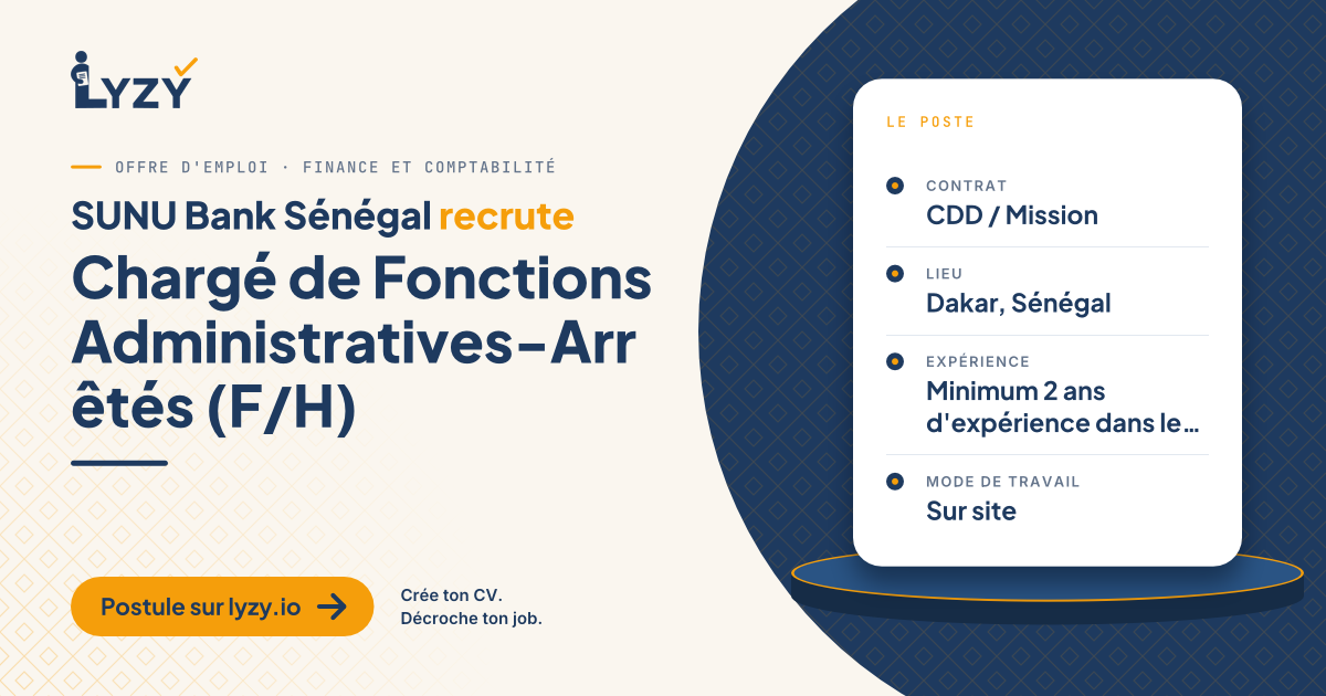 Chargé de Fonctions Administratives-Arrêtés (F/H)