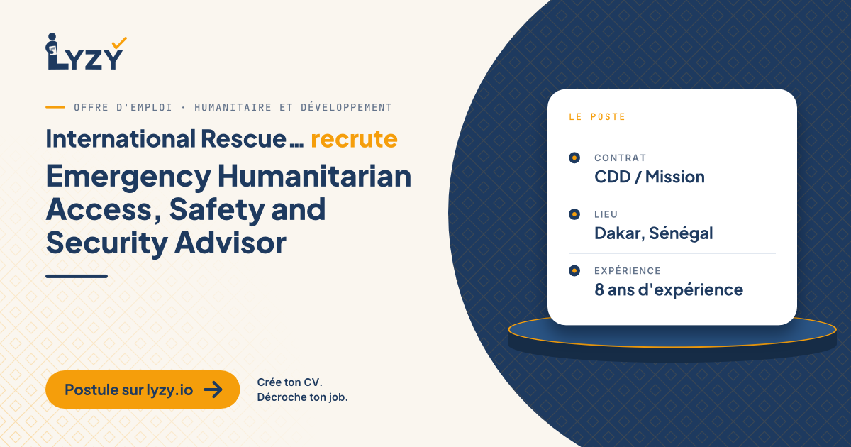 Emergency Humanitarian Access, Safety and Security Advisor