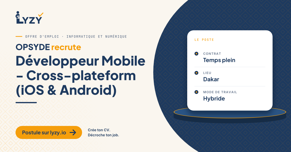 Développeur Mobile - Cross-plateform (iOS & Android)