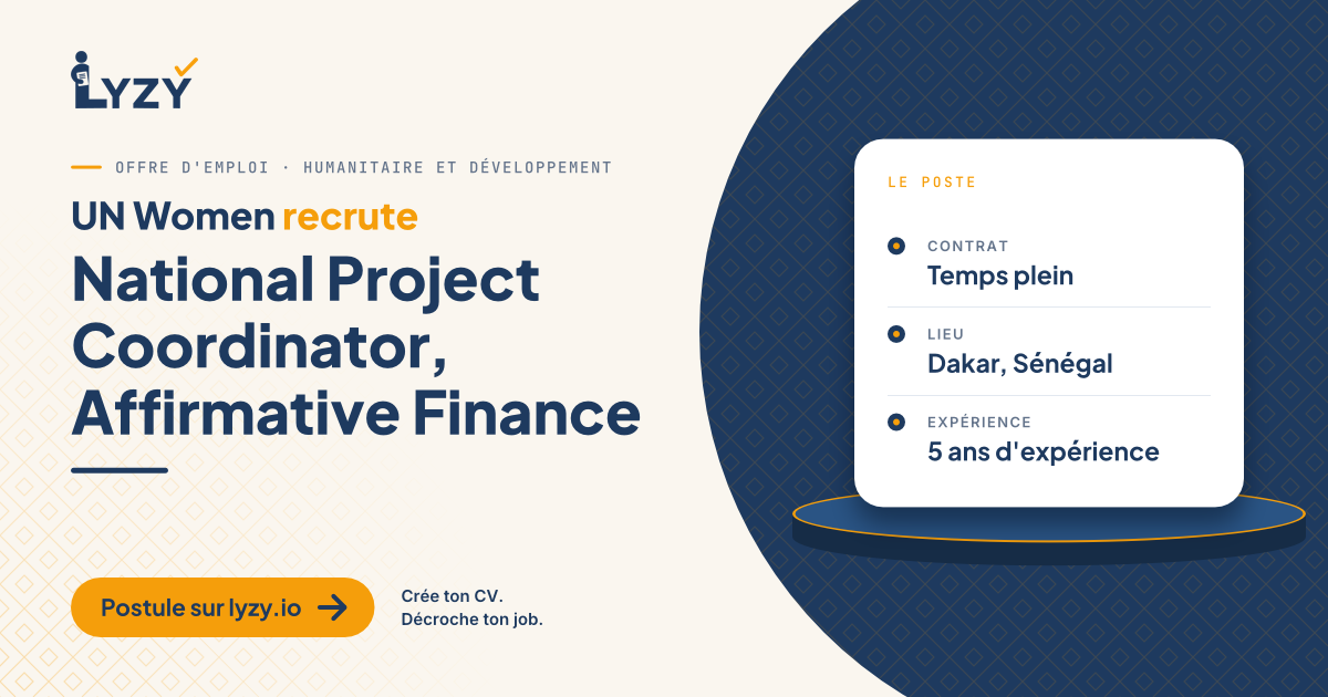 National Project Coordinator, Affirmative Finance
