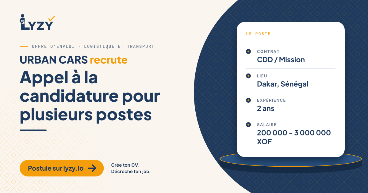 Appel à la candidature pour plusieurs postes