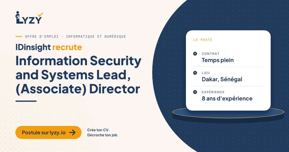 Information Security and Systems Lead, (Associate) Director