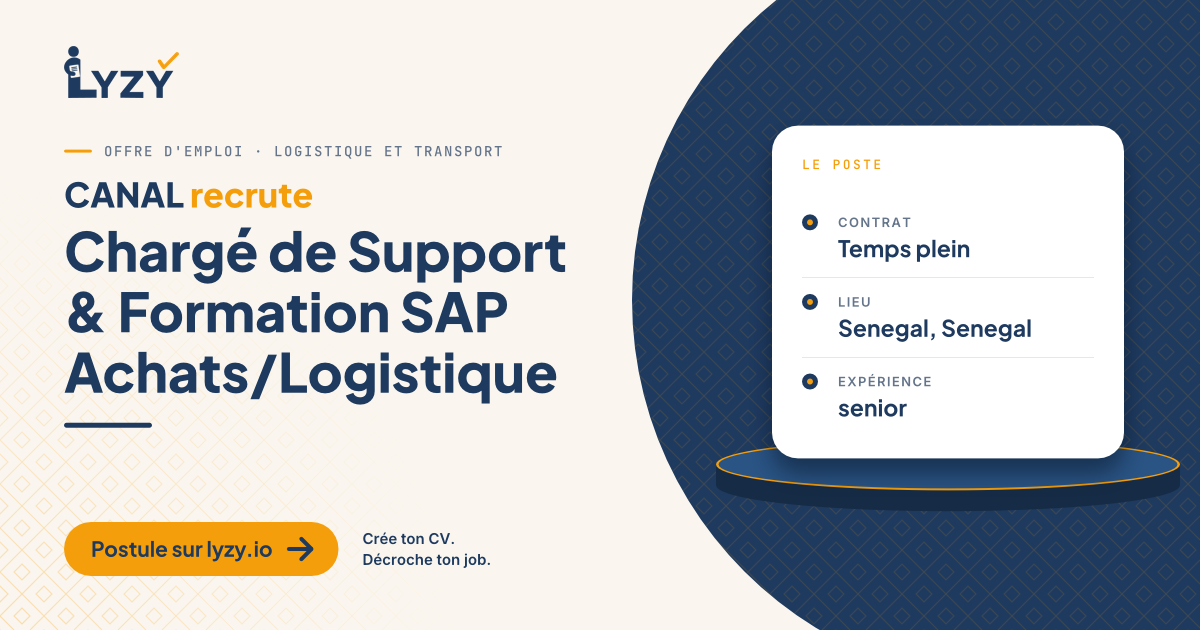 Chargé de Support & Formation SAP Achats/Logistique
