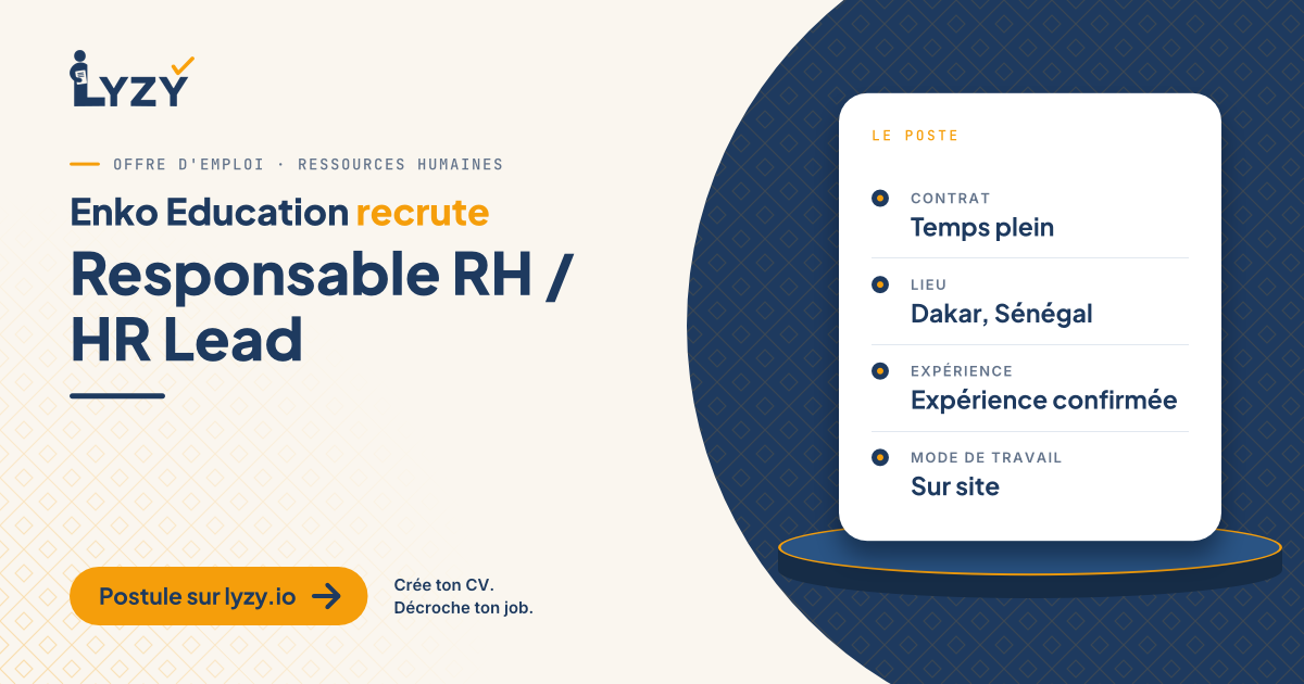 Responsable RH / HR Lead