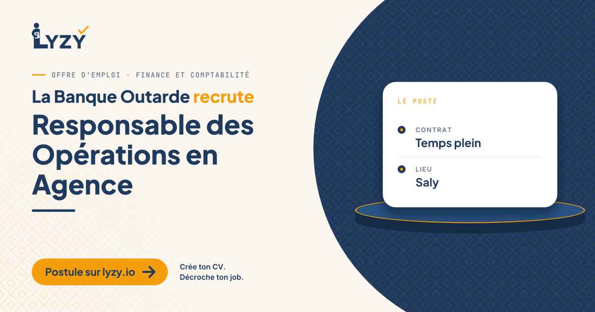 Responsable des Opérations en Agence