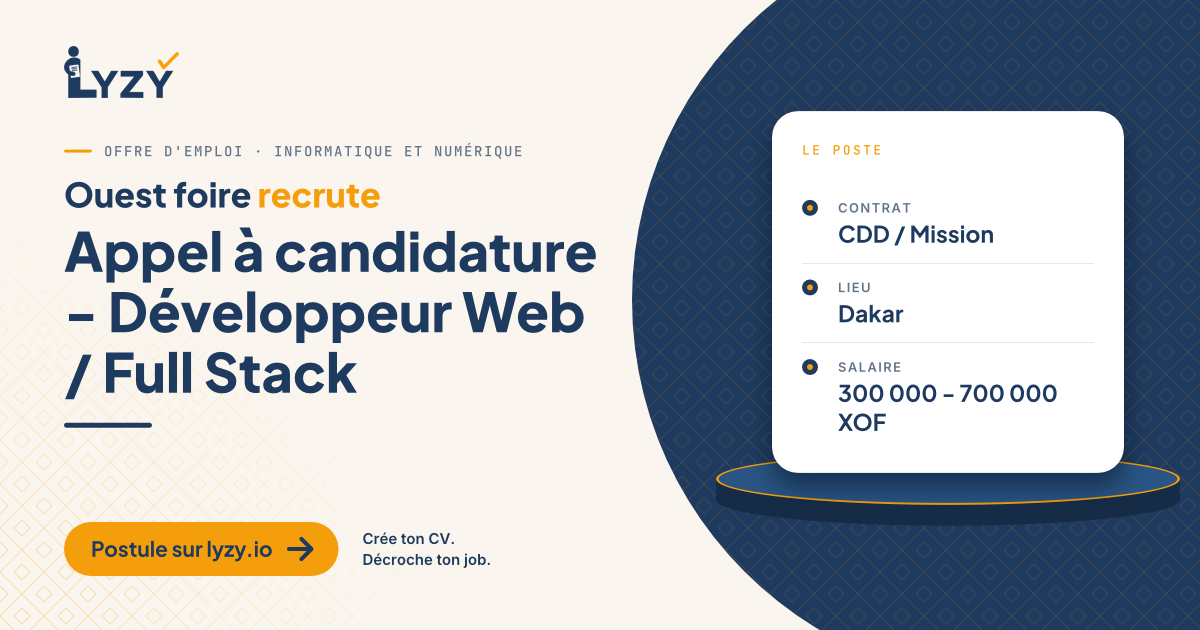 Appel à candidature - Développeur Web / Full Stack