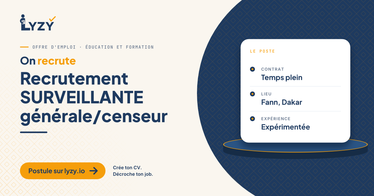 Recrutement SURVEILLANTE générale/censeur