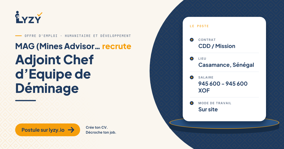 Adjoint Chef d’Equipe de Déminage