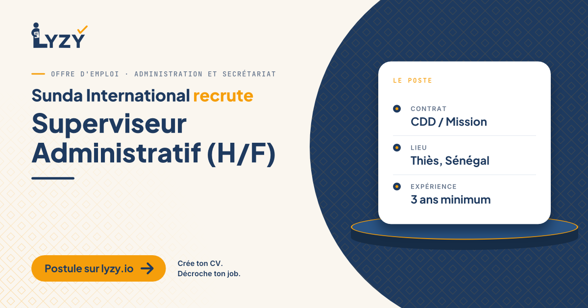 Superviseur Administratif (H/F)