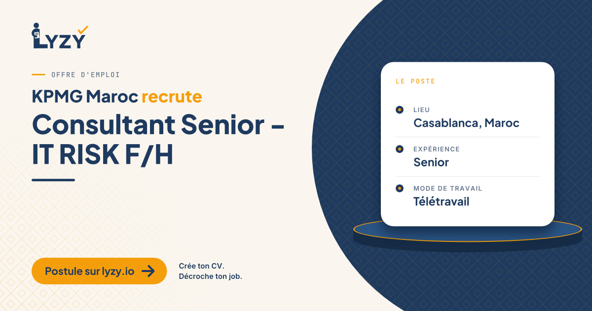 Consultant Senior - IT RISK F/H