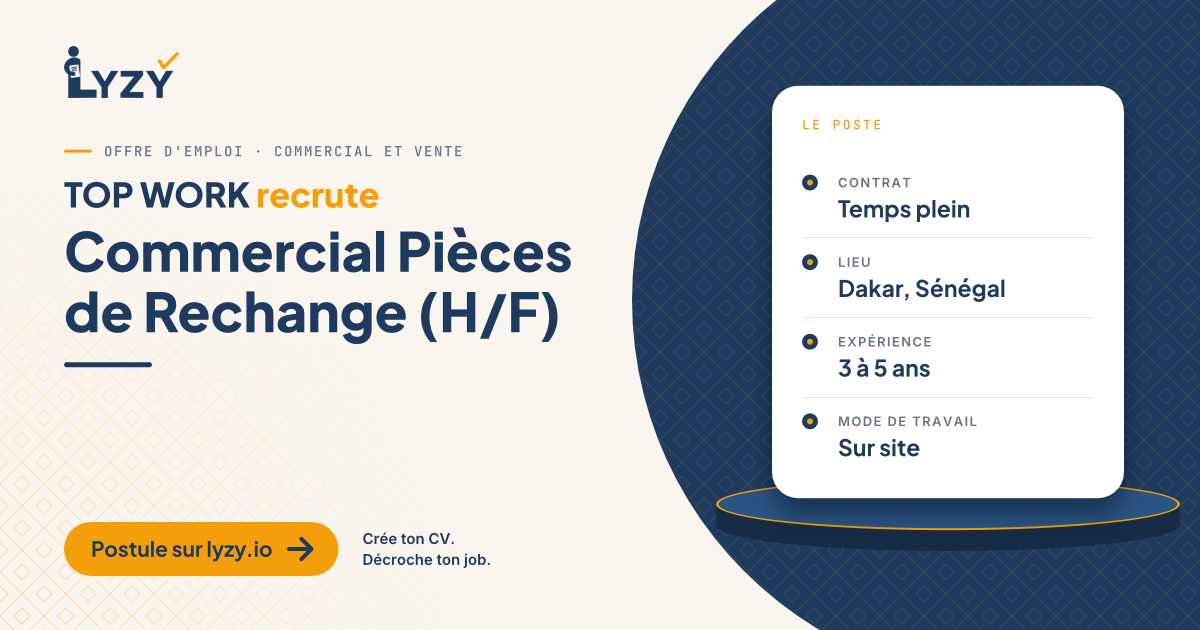 Commercial Pièces de Rechange (H/F)