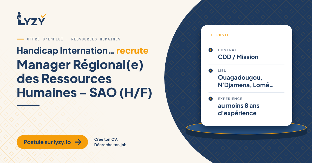 Manager Régional(e) des Ressources Humaines - SAO (H/F)