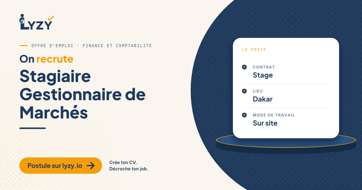 Stagiaire Gestionnaire de Marchés