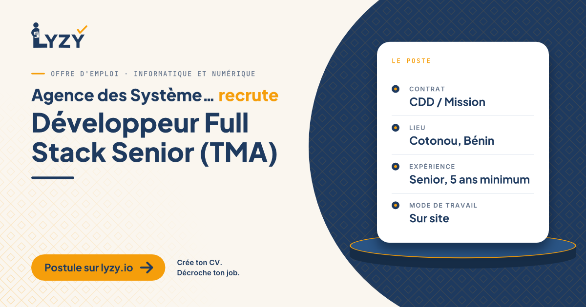 Développeur Full Stack Senior (TMA)